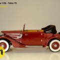 Printable 3D model of RC car Tatra 75, red vintage side view, 3D print collectible
