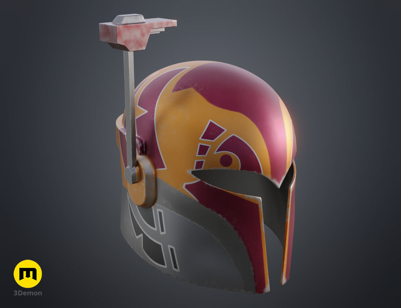 3Dプリント マンダロリアン SABINE WREN ヘルメット 未塗装 Sabine Wren helmet - Distant Galaxy Rebels STL | 3D Print | 3Demon
