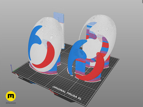 Slay the Spire Merchant Mask STL, color-coded parts breakdown for 3D print cosplay prop