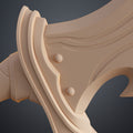 CGI render of Solo Leveling Knight Killer Dagger STL, beige 3D printed cosplay prop, hilt detail