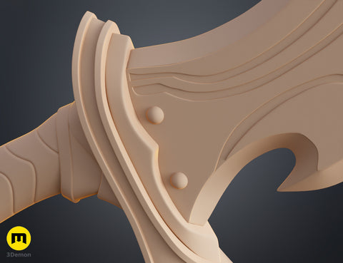 CGI render of Solo Leveling Knight Killer Dagger STL, beige 3D printed cosplay prop, hilt detail
