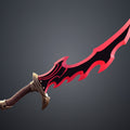 STL preview of Solo Leveling Knight Killer Dagger STL, red and black flame sword, 3D print cosplay prop side view