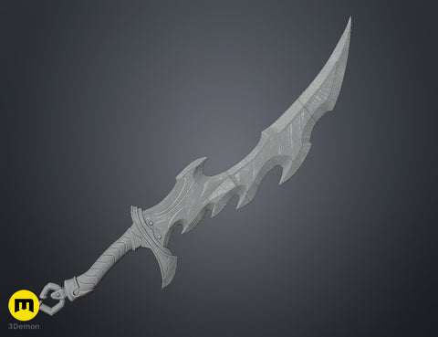 Solo Leveling Knight Killer Dagger STL, detailed textured 3D render of dagger, cosplay prop