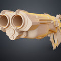 3D print preview of Super shotgun - Doom The Dark Ages, dual-barrel cosplay prop, textured 3D render