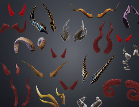 Animal and Character Horns for Cosplay - Bundle