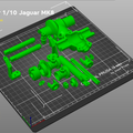 Exploded view of RC car 1/10 Jaguar MK8 STL, colored parts assembly guide for 3D print