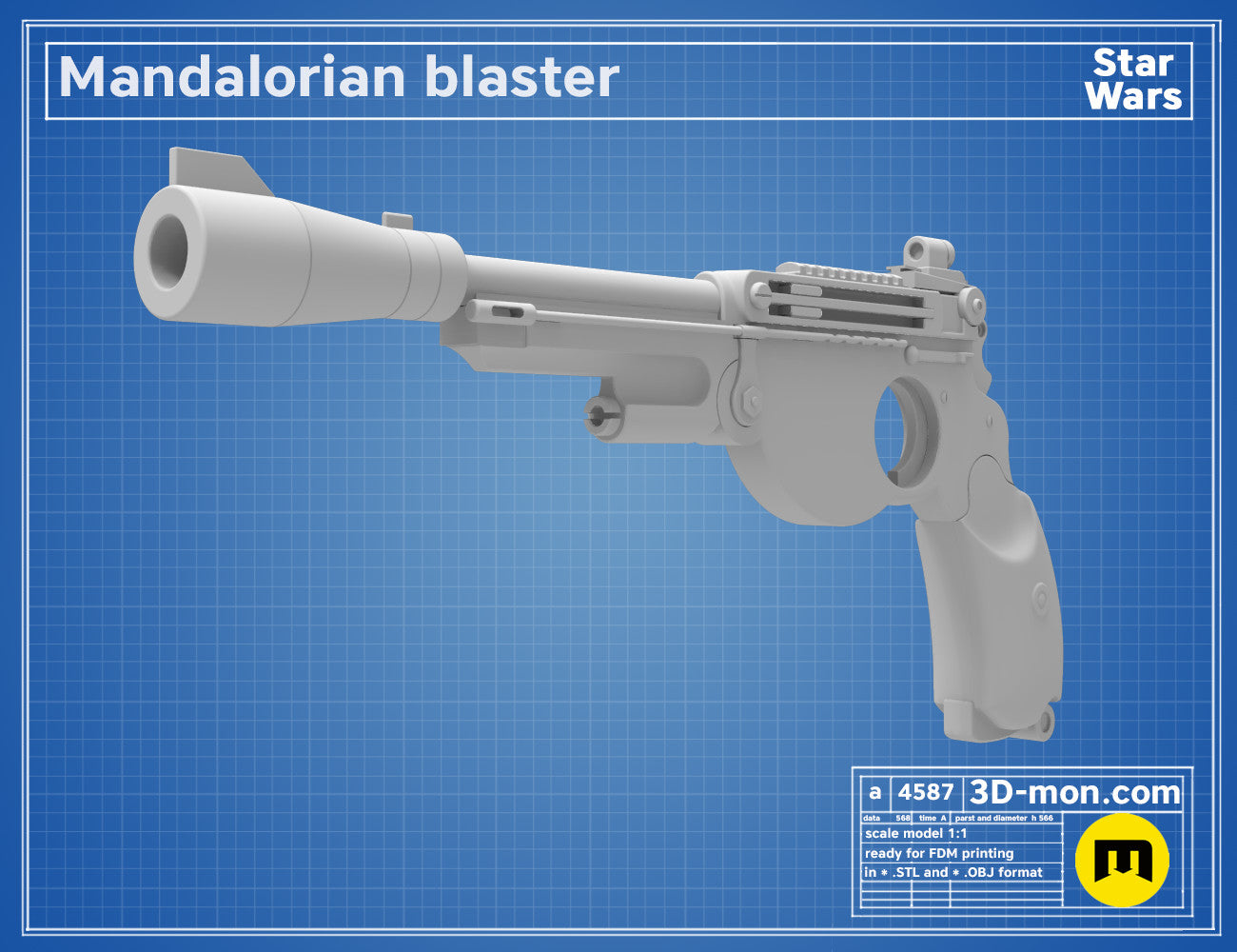スターウォーズ マンダロリアン IB-94ブラスター ガレージキット(PLA) スターウォーズ マンダロリアン IB-94ブラスター ガレージキット(PLA
