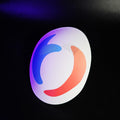 Rendered 3D model of Slay the Spire Merchant Mask STL, purple-blue-red gradient cosplay prop