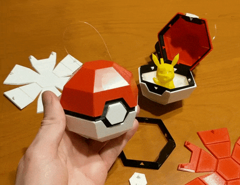 Foldable Pokeball Box Decoration