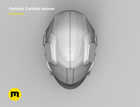 Printable 3D model of battle royale game tech soldier helmet STL, top wireframe mesh with ear guards, cosplay prop
