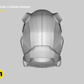 Wireframe mesh render of battle royale game tech soldier helmet STL, top polygon structure, 3D print cosplay prop