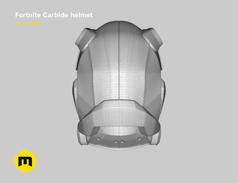 Wireframe mesh render of battle royale game tech soldier helmet STL, top polygon structure, 3D print cosplay prop