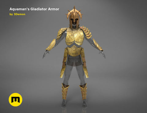 Aquaman Gladiator Amor, helmet and trident