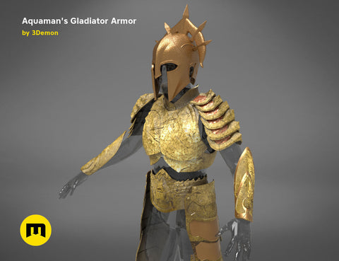 Aquaman Gladiator Amor, helmet and trident