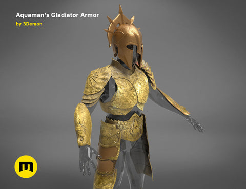 Aquaman Gladiator Amor, helmet and trident