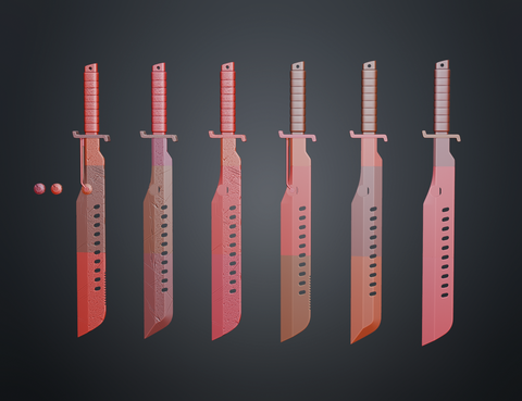 Mandalorian Vibrosword STL, glowing red blade gradient, 3D print cosplay prop