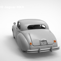 3D model render of RC car Jaguar MK8, rear view, 1/10 scale 3D print model