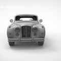 3D model render of RC car Jaguar MK8, front view, 1/10 scale 3D print model.