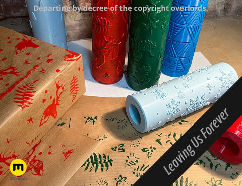 Wrapping Paper Stamp Rollers - Christmas patterns