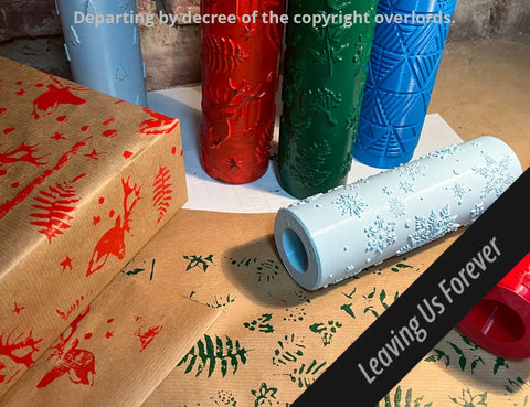 Wrapping Paper Stamp Rollers - Christmas patterns