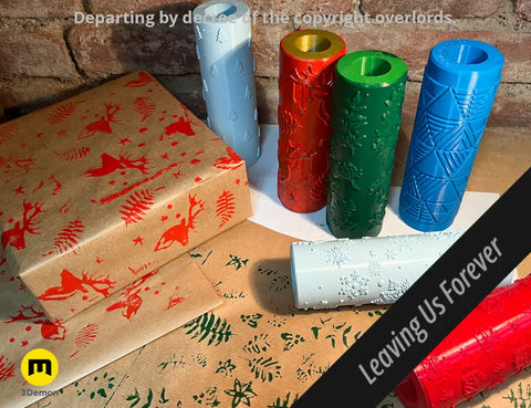 Wrapping Paper Stamp Rollers - Christmas patterns