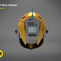 Printable 3D model of smuggler pilot Helmet, front view orange cosplay prop with HUD display