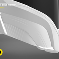 Painted 3D render of smuggler pilot Helmet, sleek white cosplay prop, side view