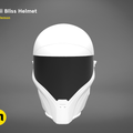 smuggler pilot Helmet STL, white futuristic 3D print cosplay prop, front view