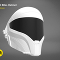 smuggler pilot Helmet STL, sleek white 3D print cosplay prop, side view