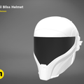 CGI render of smuggler pilot Helmet STL, sleek white 3D print cosplay prop, side view