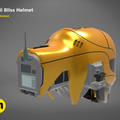 Painted 3D render of smuggler pilot Helmet, futuristic orange cosplay prop with antenna, 3D print.