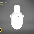 CAD render of smuggler pilot Helmet STL, white 3D printed cosplay helmet, front view