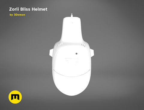 CAD render of smuggler pilot Helmet STL, white 3D printed cosplay helmet, front view