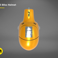CAD render of smuggler pilot Helmet STL, glowing orange futuristic cosplay prop, front view 3D print