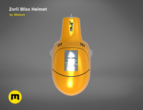 CAD render of smuggler pilot Helmet STL, glowing orange futuristic cosplay prop, front view 3D print