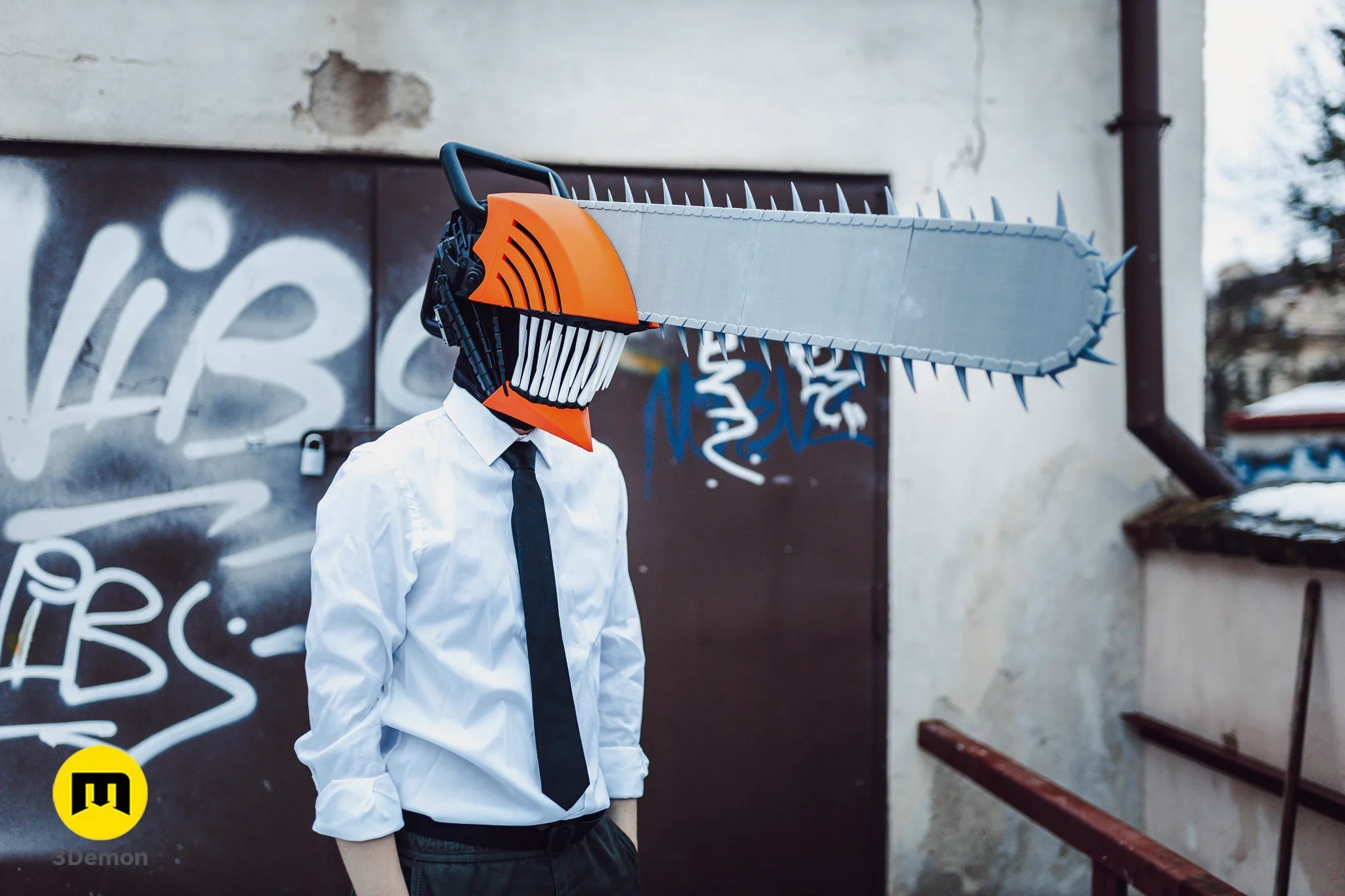 3D printed Chainsaw Man Denji mask — painted wearable cosplay helmet