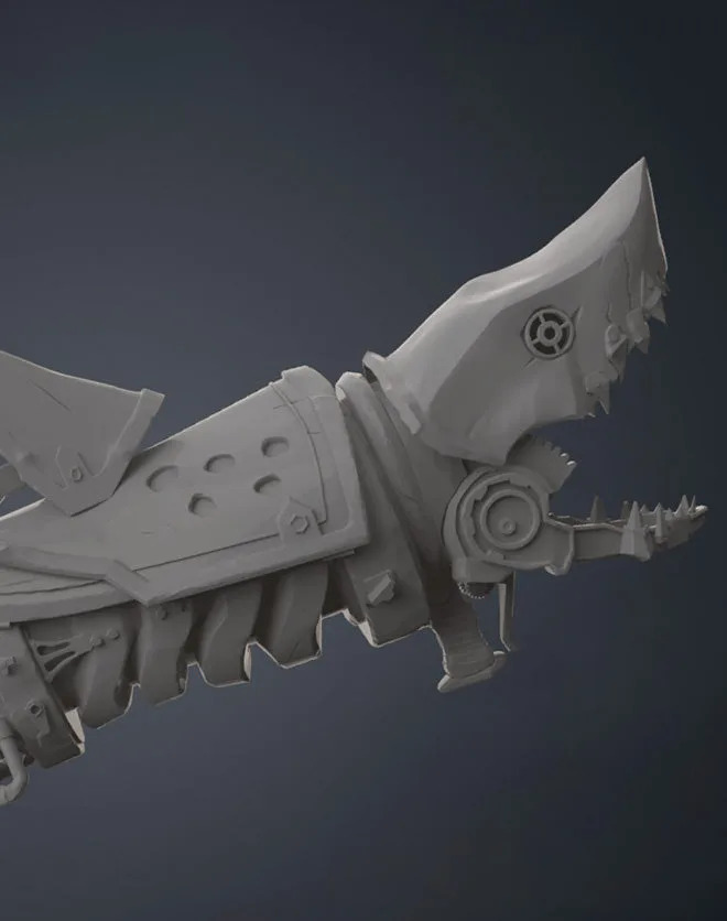 Raw grey 3D model render before printing — digital STL preview