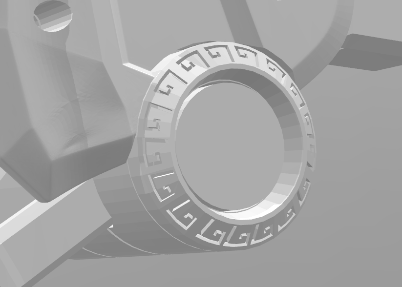 3D model of Overwatch Roadhog Gun Bajie STL, close-up of gear mechanism, 3D print cosplay prop