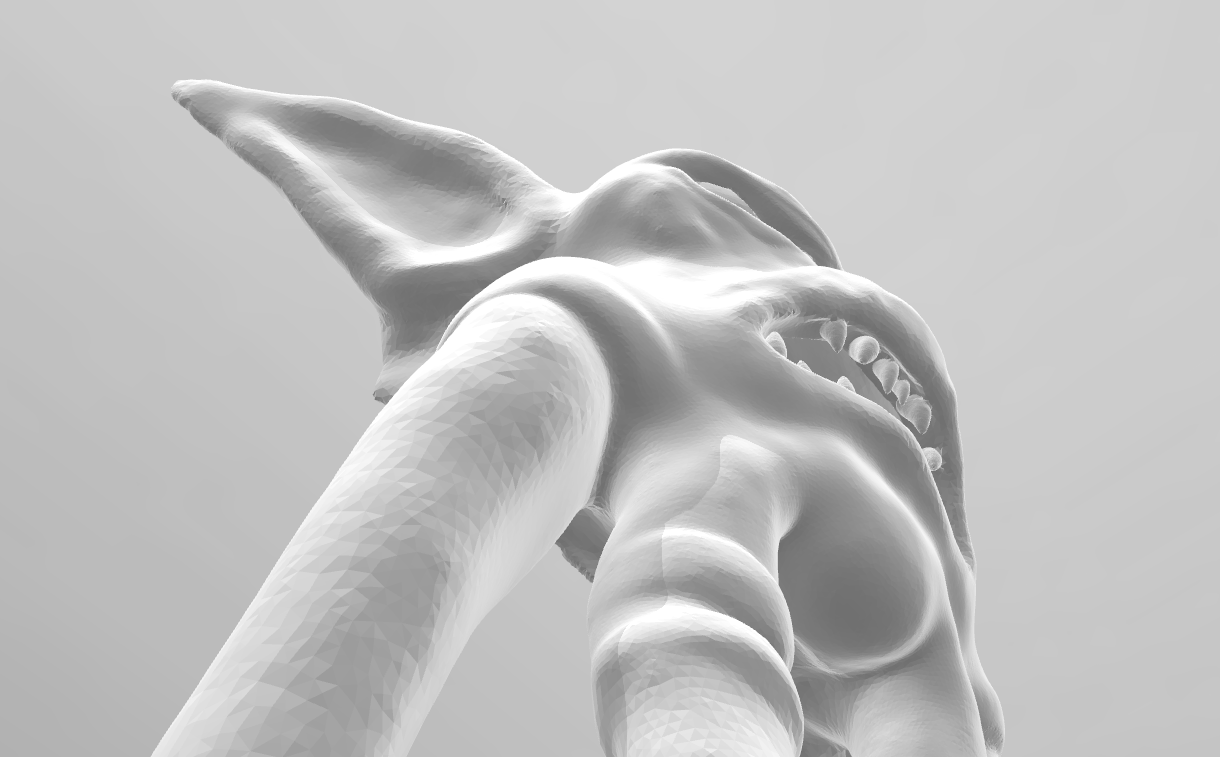 3D model render of Akama mask - World of Warcraft STL, side profile with jagged teeth detail, 3D print cosplay prop