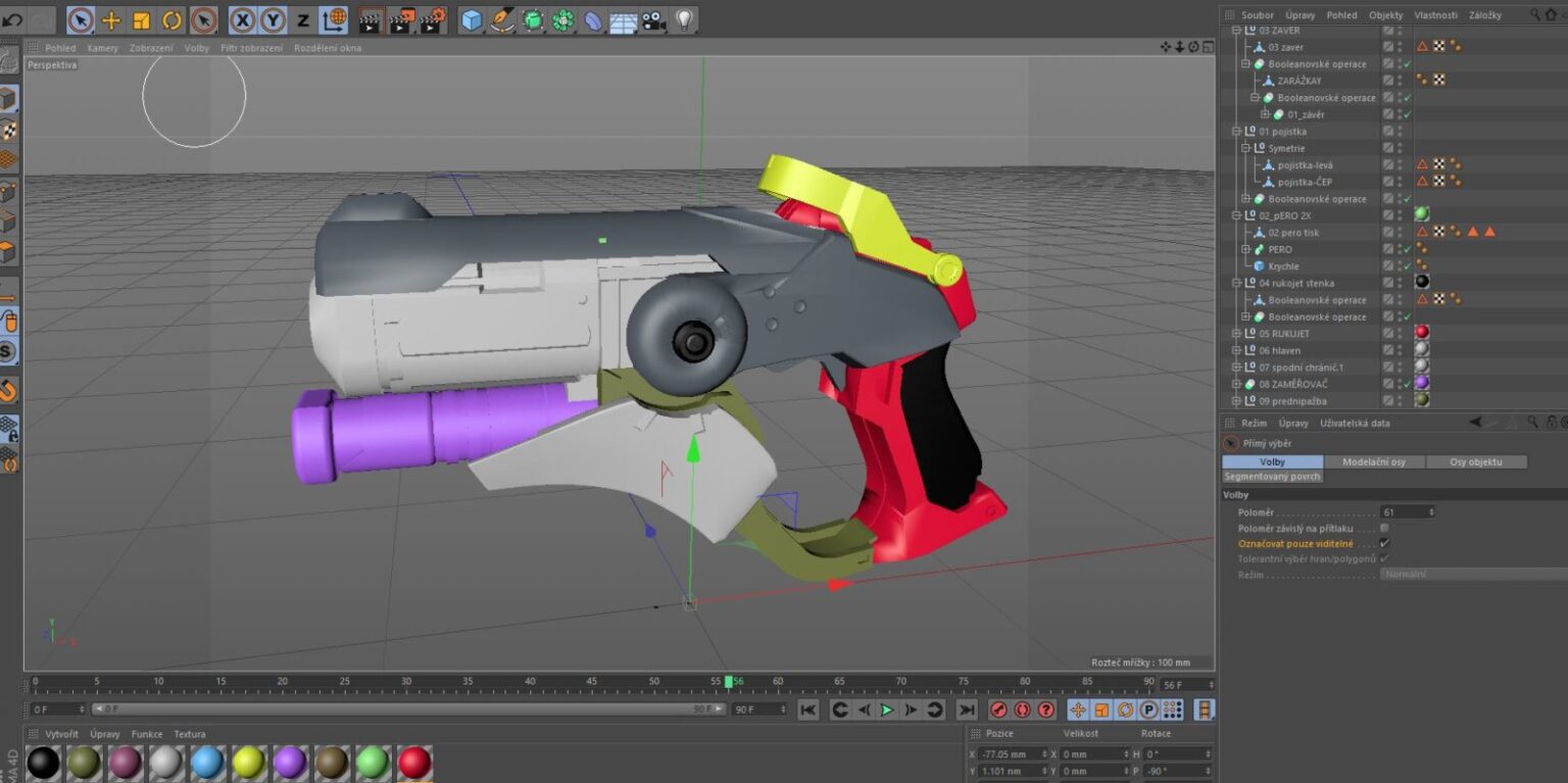 3D model render of Overwatch Mercy Blaster STL, exploded view cosplay prop assembly guide