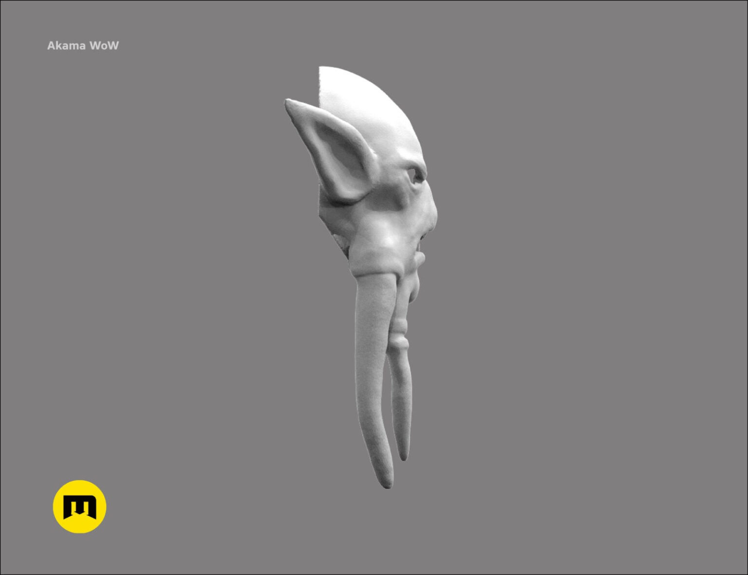 Akama mask - World of Warcraft STL, side profile 3D print cosplay prop