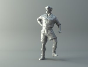 Captain miniature II World War 3D print model