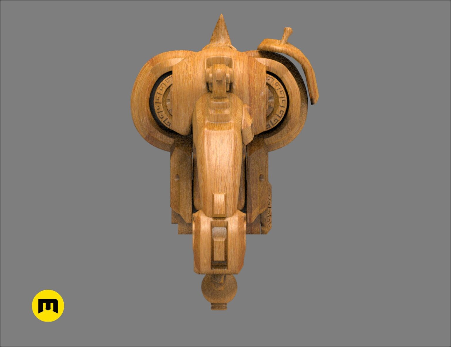 3D model render of Overwatch Roadhog Gun Bajie, front view 3D print cosplay prop