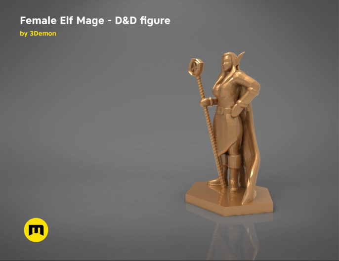 ELF MAGE FEMALE CHARACTER GAME FIGURES 3D print model