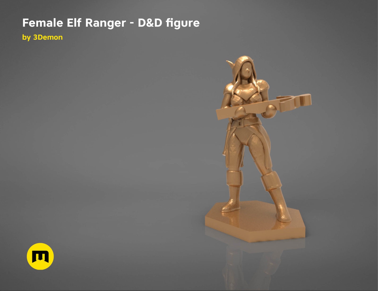 ELF RANGER FEMALE CHARACTER GAME FIGURES 3D print model