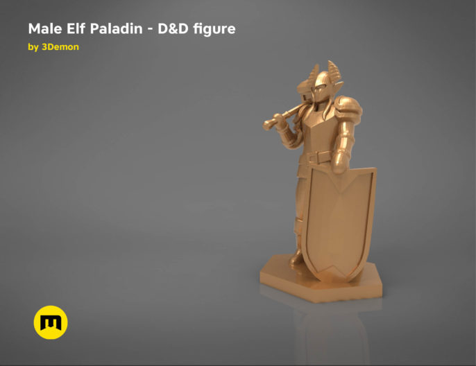 ELF PALADIN CHARACTER GAME FIGURES 3D print model
