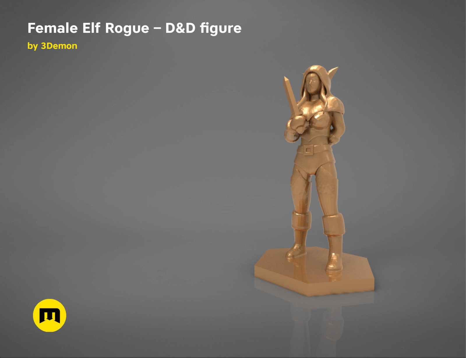 ELF ROGUE FEMALE CHARACTER GAME FIGURES 3D print model