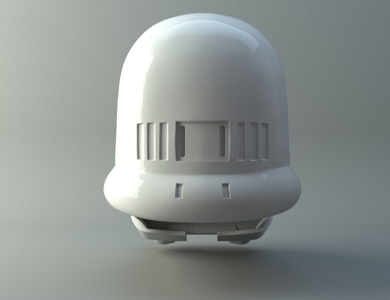 3D model render of Death Trooper helmet - Star Wars Rogue One, front matte grey 3D print cosplay prop