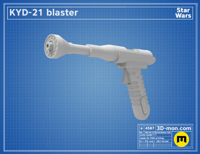 KYD-21 Zam Wesell Blaster — 3D printable STL model
