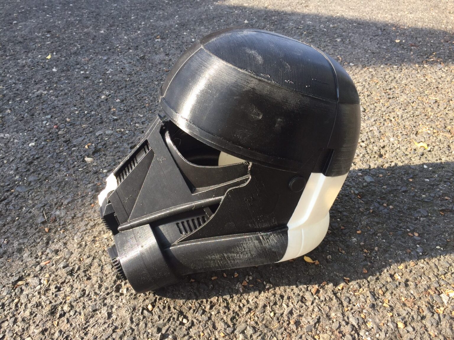 Printable 3D model of Death Trooper helmet - Star Wars Rogue One, black 3D printed cosplay prop.